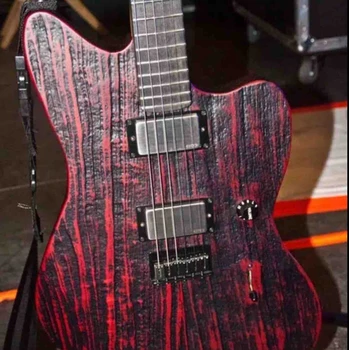 Jim Root Signature Tmavé Matné Červená Krv Jazzmaster Elektrická Gitara Rosewood Hmatníkom č intarzia, Veľké Vreteníka, Čierny Hardware